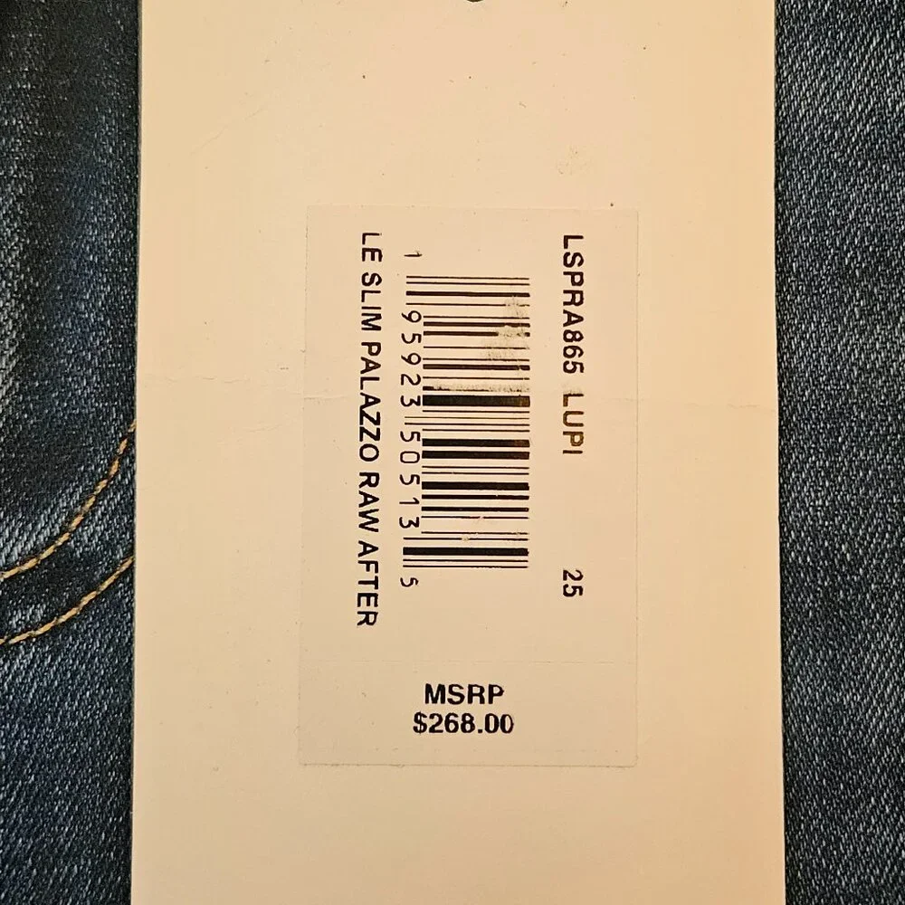 Frame Le Slim Palazzo jeans, fitted hip, high-rise, wide-leg sz 25 NEW w/tags - Picture 8 of 14